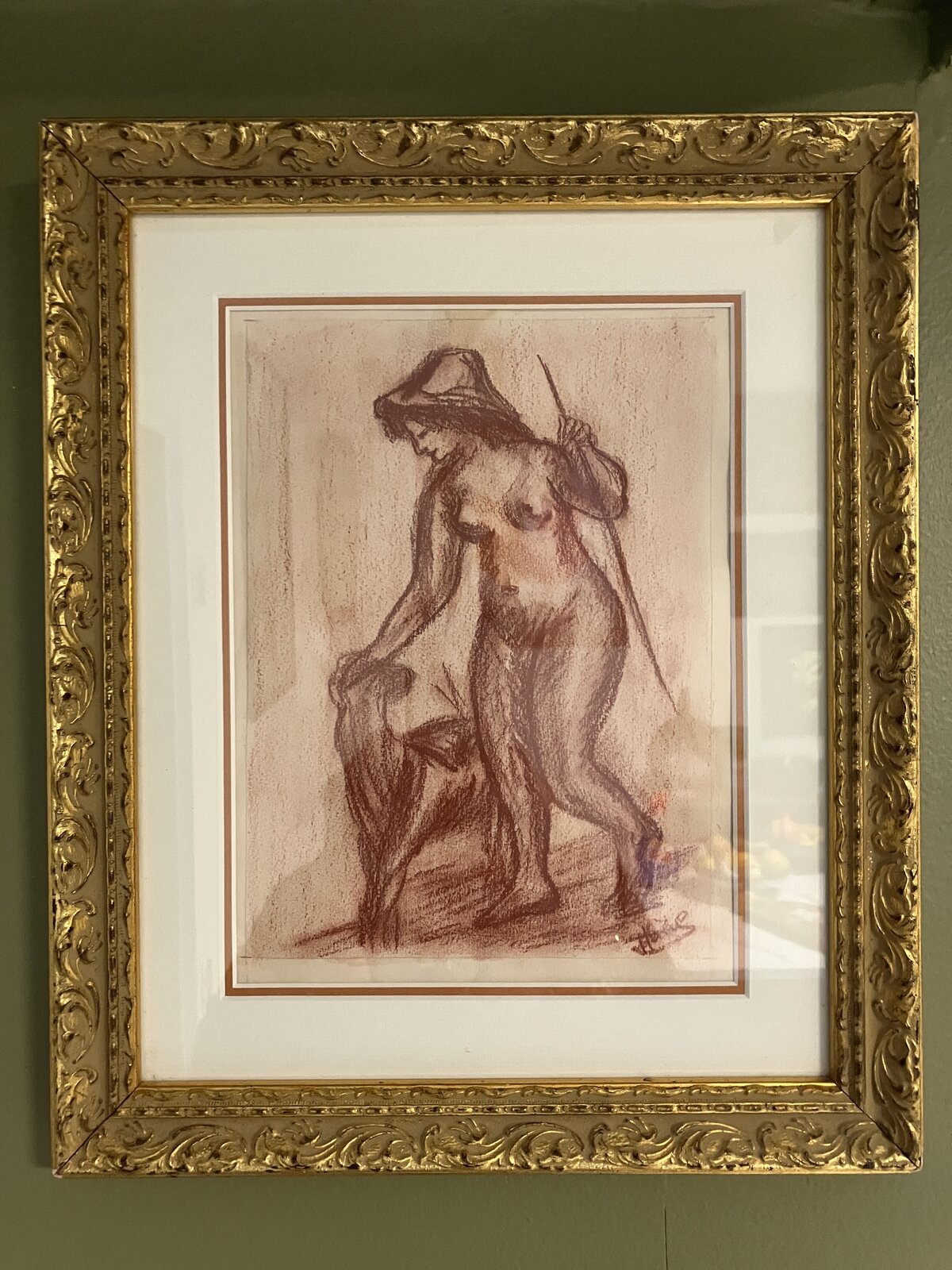 École française du XXe siècle – Sanguine d’après Renoir