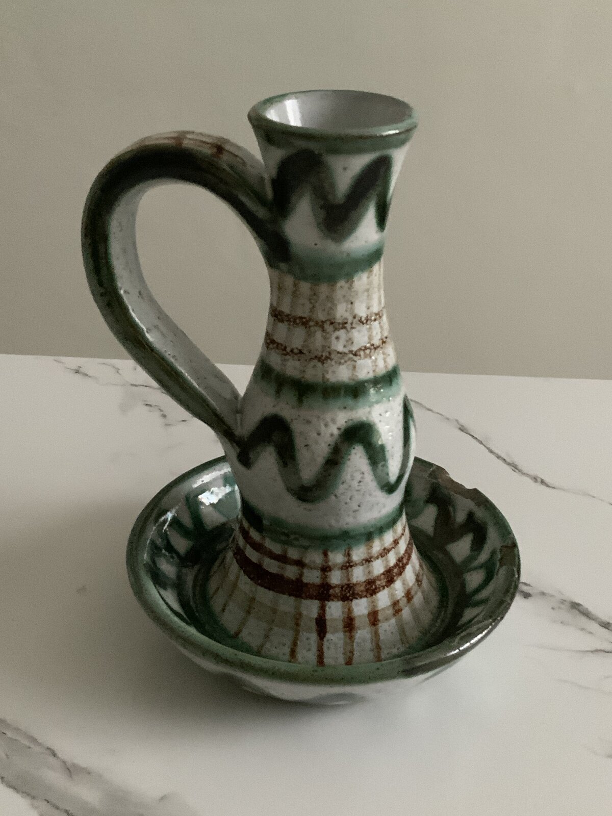 Robert Picault – Rare bougeoir en céramique, Vallauris, vers 1950