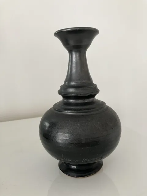 Vase soliflore en céramique noir - Jean Marais Vallauris