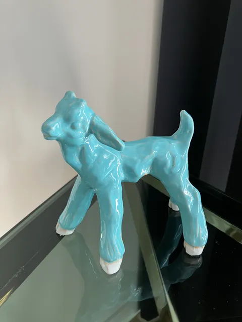 Chevreau céramique vernissée bleue - Domien Ingels