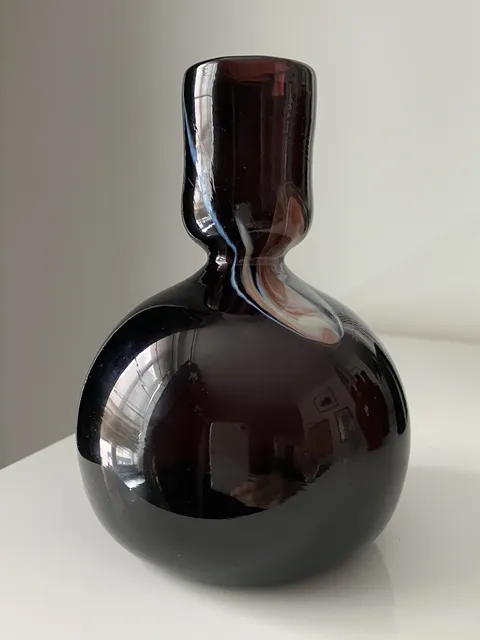 Vase verre soufflé décor polychrome - MAURE-VIEIL