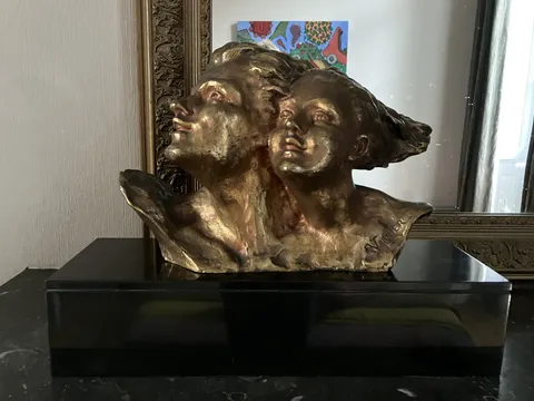 R. Varnier Sculpture bronze Visages